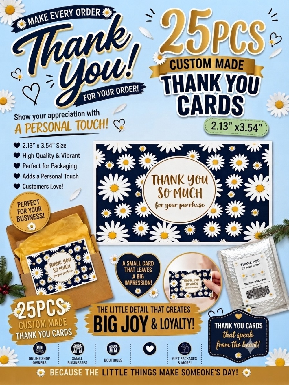 175PC Bundle. 25 Poly Mailers, 25 Cellophane Bags, 25 Cards & 100 Stickers - Picture 4 of 8